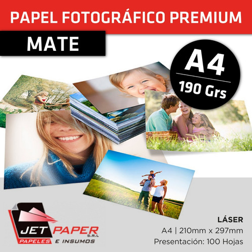 Papel Fotográfico Mate Láser A4 190 Grs X 100 Hs