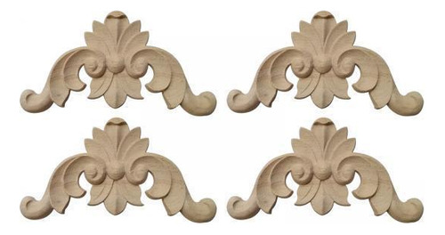 2 X 4 Apliques De Madera Y Marco De Incrustaciones
