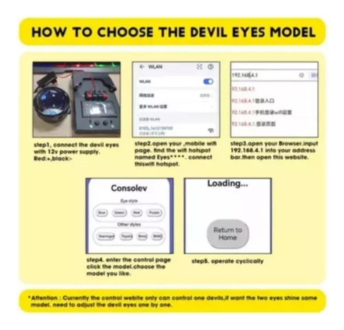 Pc Lente Led Evil Eye De 2 X 12 V En Modo Automático