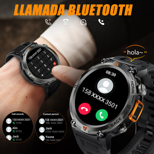 * Reloj Inteligente Militar Eigiis Ke3 Con Linterna De