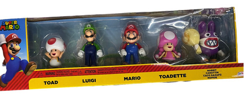 Super Mario Bros Pack X 5 Figs Nintendo  Llega Hoy X Flex