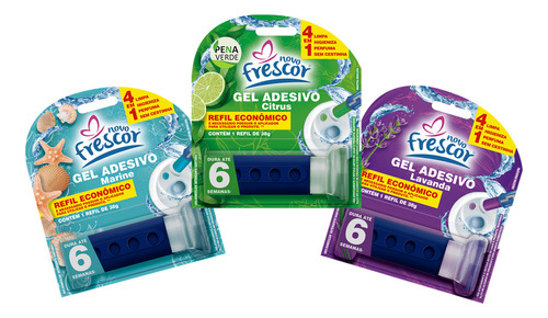 Refil Detergente Sanitários Gel Adesivo 38g Frescor 12 Un