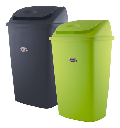 Set 2 Tacho Cesto Basura Plastico 25 Litros Tapa Colombraro