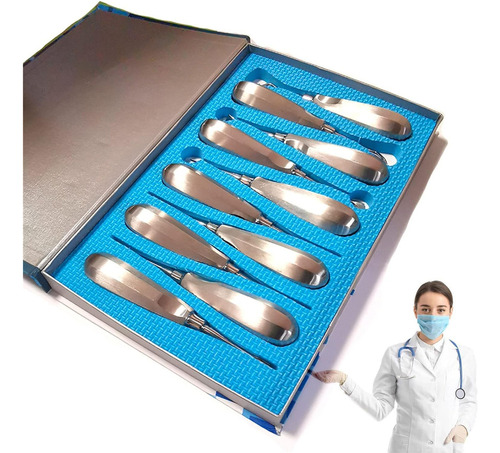 Kit Elevadores Botadores Acero Inoxidable Dental10 Piezas