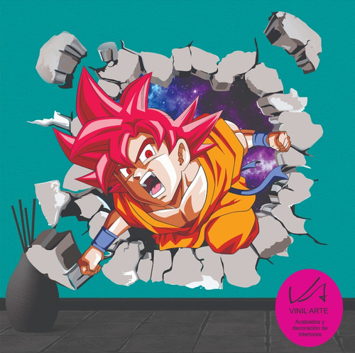 Vinil Decorativo Dragon Ball Goku Nivel Dios | Envío gratis
