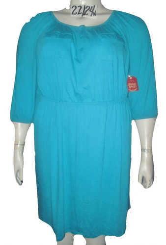 Vestido Azul Celeste De Salir O Vestir Talla 3x (42/44w Mex) Faded Glory 