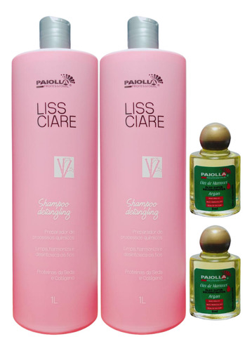 Kit 2 Shampoo Antiresíduos Paiolla Progressiva Bambú 1l