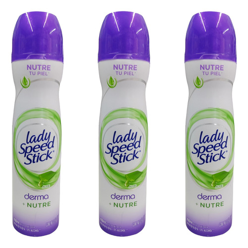 Pack X3 Desodorante Lady Speed Stick Derma Nutre Aloe