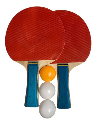 Set Ping Pong 2 Paletas + 3 Pelotas Combo Tenis Mesa Kit Pon