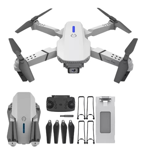 Drone E88 Pro Dual Câmera 4k Wifi 2 Baterias De Cor Preto Ou Cinza