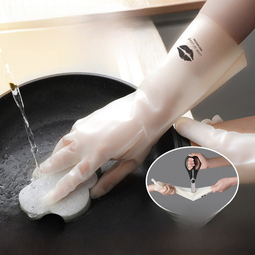 M - Guantes De Limpieza De Goma Delgados E Impermeables Para