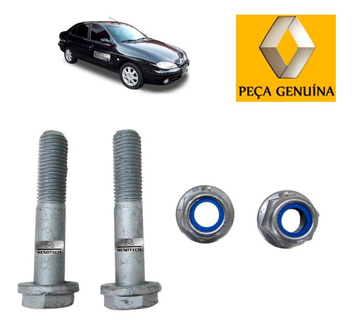 Kit 2 Porcas E 2 Parafusos Do Pino Pivo Megane Sedan 97 A 05