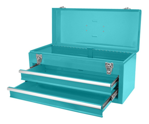 Caja Organizadora Porta Herramienta Metalica Total Thptc202 Color Turquesa