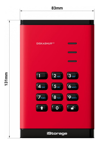 Istorage Diskashur3 Hdd 4tb Red Disco Duro Portátil Seguro Y