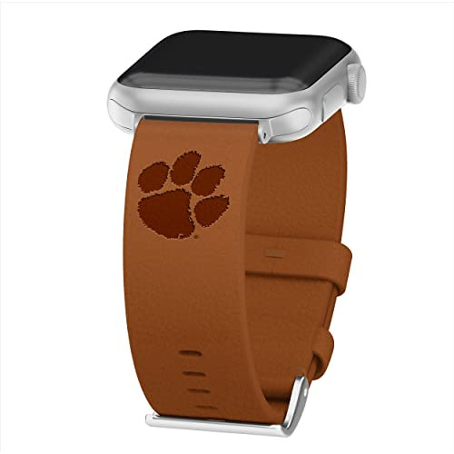 Banda De Reloj De Cuero Clemson Tigers Compatible Con Apple