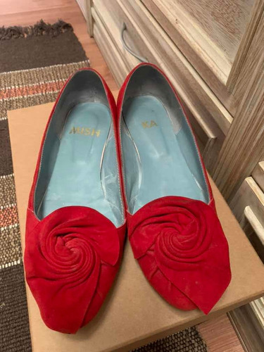 Chatitas Ballerinas Mishka - Gamuza Roja- Talle 38