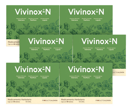 Vivinox-n Medicamento Herbolario 40 Tabletas (6 Piezas)