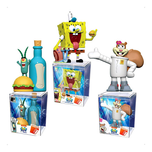 Coleção 3 Fandom Bob Esponja Plankton Sandy Edição 25 Anos
