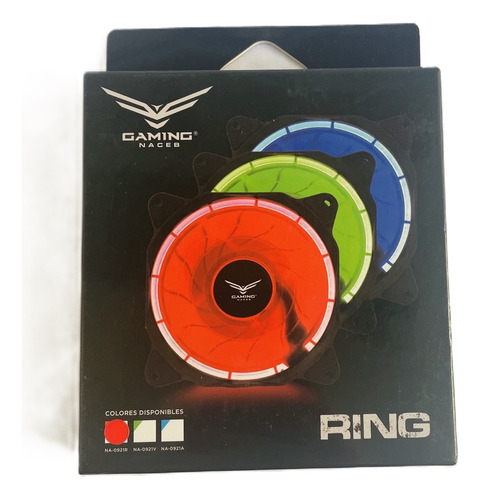 Ventilador Naceb Ring Rojo 120mm 1200rpm Led Rojo 3 Pin