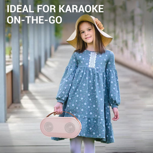 Mini Máquina De Karaoke Para Niños Con 2 Micrófonos Inalámbr