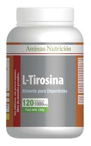 L Tirosina 1000mg 120 Capsulas Aminas