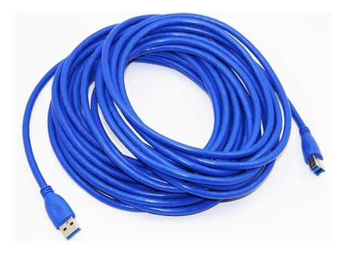 Cabo Usb-a Macho 3.0 X Usb-b Macho Super Rápido Azul - 10m