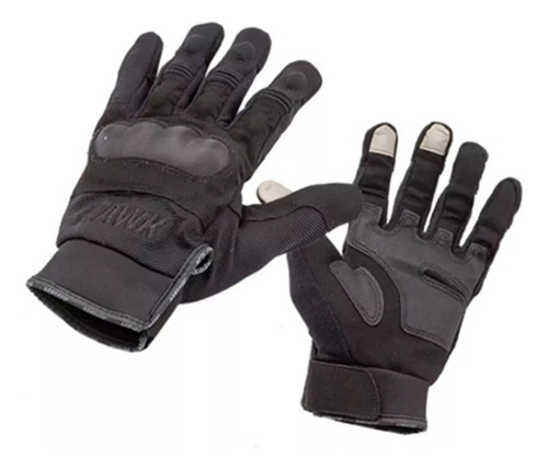 Guantes Moto Hawk Army Black Tactil Protecciones Talle L