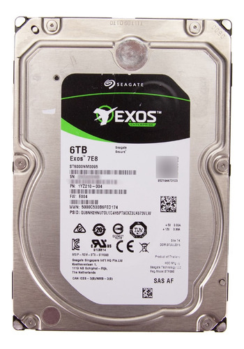 Disco Rigido Seagate St6000nm0095 6tb Exos 3.5' Sas Interno