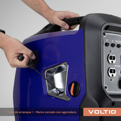 Generador Inverter a Gasolina de Corriente Eléctrica con Capacidad de 4 Litros Potencia de 2000 W Voltaje de 120 V Diseño Compacto Silencioso Inicio de Retroceso Voltio GAS-GEN2000