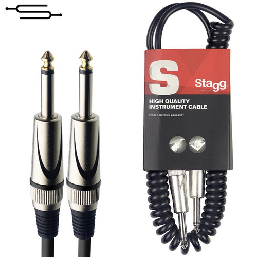 Cable Plug Espitalado Rulo 3m Guitarra Stagg Sgcc-3 Full