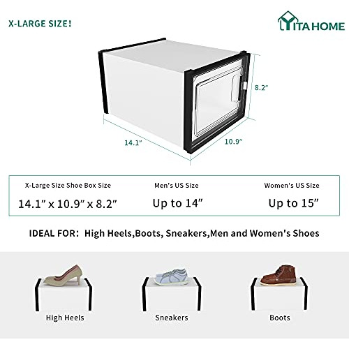 Caja De Almacenamiento De Zapatos Xl, Conjunto De 12 Or...