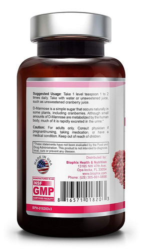 Manosa Pura 100 Por Ciento En Polvo 2.000 Mg 3 Oz 85 Gramos