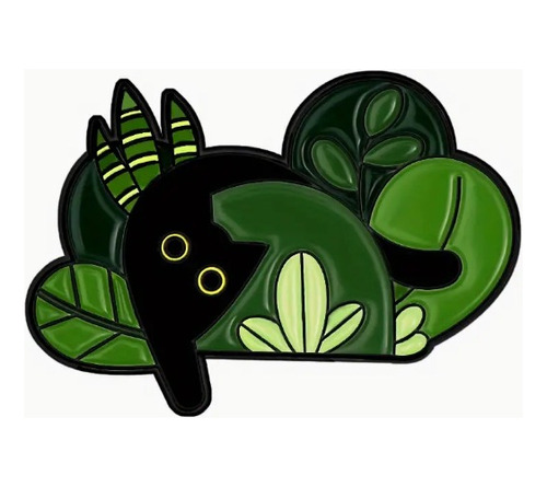 Broche Pin Metálico Gato En Plantas