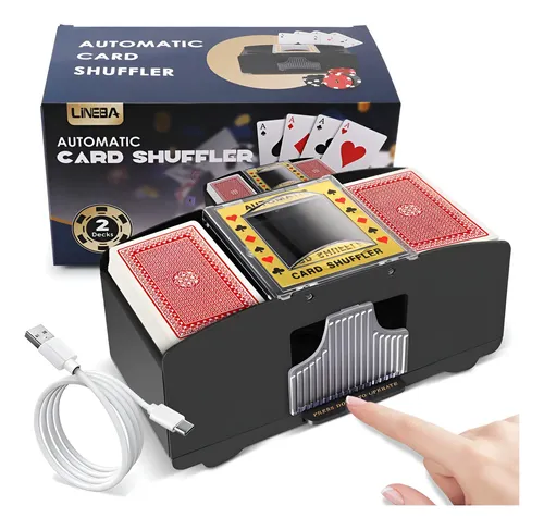 Pipihome Barajador Automático De Cartas Eléctrico Para 2 Barajas, Con USB O Pilas, Ideal Para UNO, Póker Y Blackjack