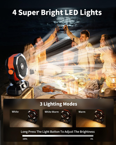 Ventilador De Campamento Coldsky 20000mah C/dos Motores