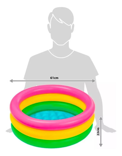Piscinas Inflables Para Niños Bebes Pequeña 3 Aros 60x25cm