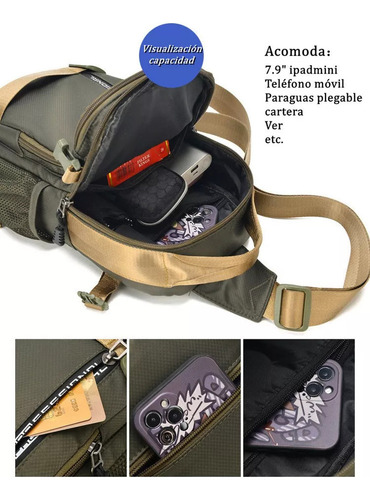 Bolso De Mano For Hombre, Bandolera Lateral Con Cuello Al A