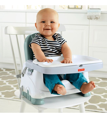 Silla De Comer Para Bebé Fisher-price Booster Fisher-price Healthy Care Booster Seat Azul Acero (Usado)
