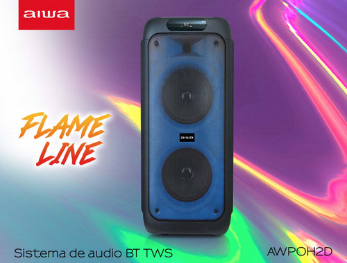 Bocina Aiwa Awpoh2d Portatil 2x10 Bluetooth Flame Led 100w