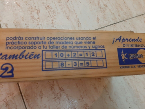 Juego Didactico Taller De Números Y Signos. En Madera