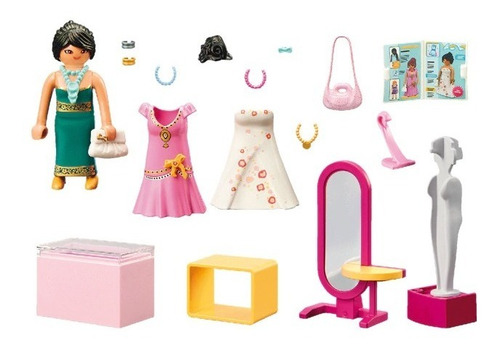 Imagen 2 de 6 de Playmobil Tienda De Moda Festiva Vestidos Fiesta City 70677