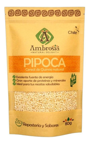 Ambrosia Pipoca De Quinoa Natural Sin Gluten 80 G