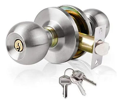 Manija De Puerta De Acero Inoxidable Con Cerradura Y 3 Llave