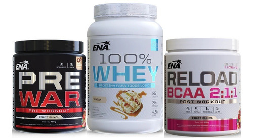 Whey Protein+reload+prewar Ena Sport Combo Pretemporada