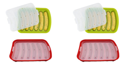 4 Moldes Para Hacer Salchichas, Silicona, Jamón