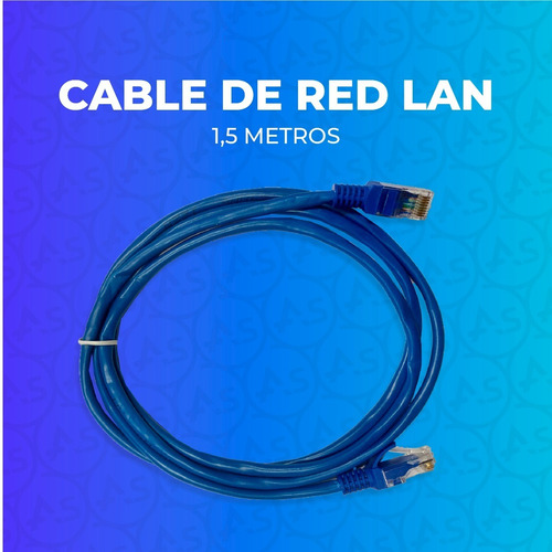 Imagen 2 de 10 de Cable De Red Lan Ethernet 1,5 Metros Para Internet Cat 5e
