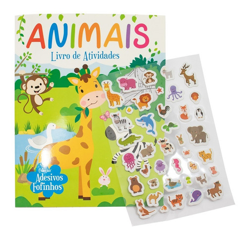 Livro De Atividades Infantil Adesivos Fofinhos - Animais