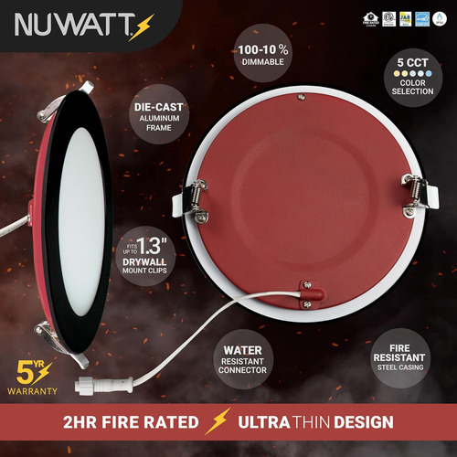 Paquete De 12 Luces Led Empotrables De 6 Pulgadas Y 2 Horas