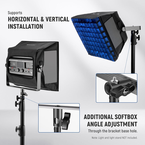 Difusor De Softbox Para Panel Ledrgb1200 Plegable Con Rejill