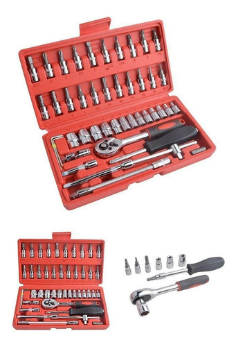 Kit De Herramientas De 46pcs Con Dados Y Puntas